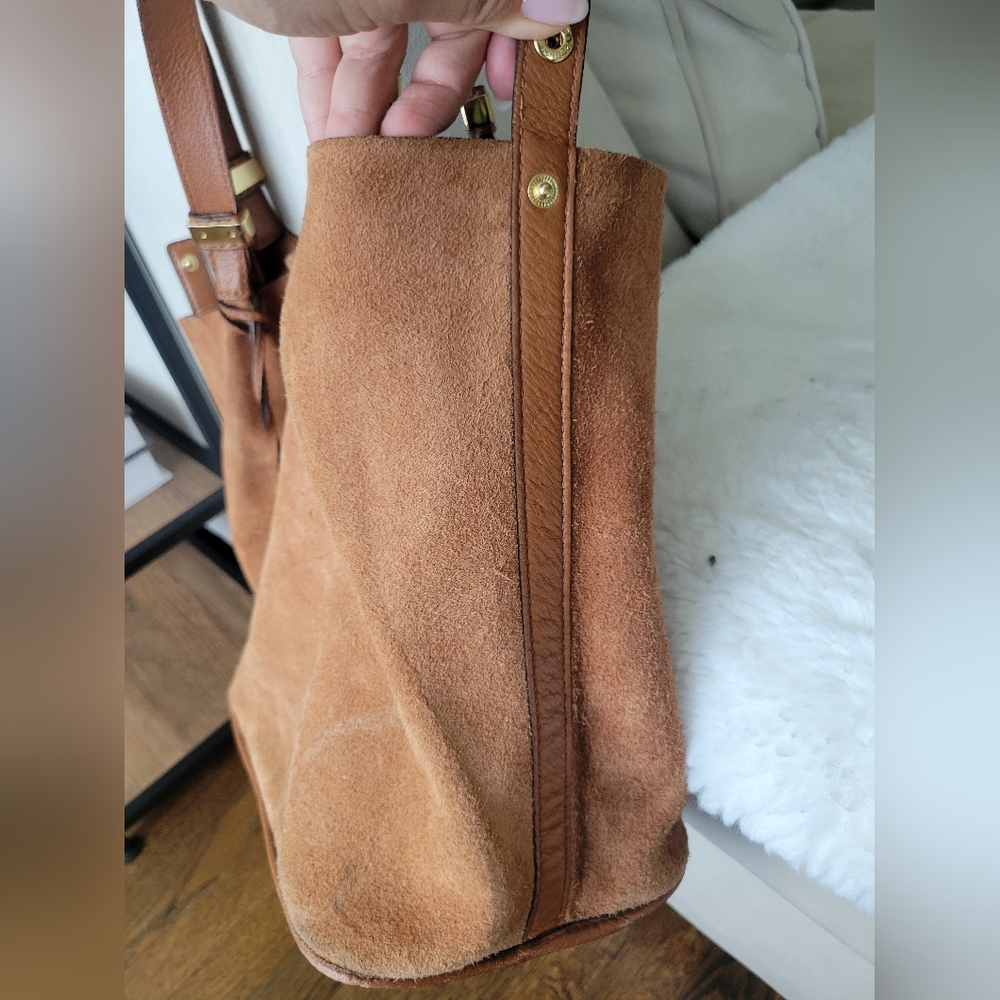 🌿 Michael Kors Cognac Reversible Pebble Leather/suade bag with pouch - Picture 7 of 15